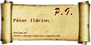 Péter Ilárion névjegykártya